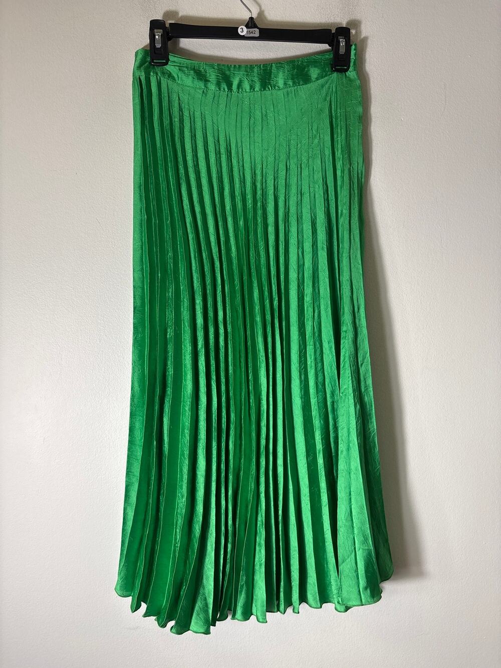 Zara Kelly Green Mini Pleated Sz M